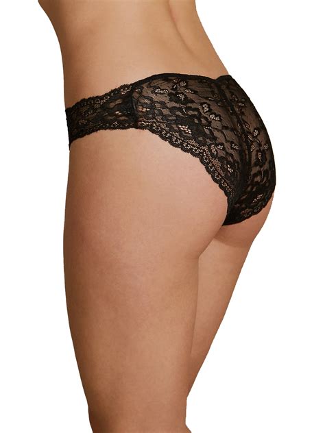 Marks And Spencer M 5 BLACK Louisa Lace High Leg Knickers Size 10