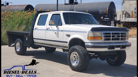 Diesel Dealscom 1997 Ford F350 Crew Xlt 4x4 Cm Flatbed 73