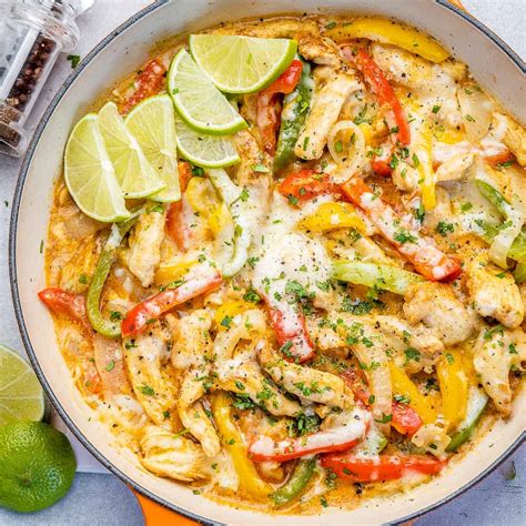 Easy Creamy Chicken Fajita Skillet Recipe Healthy Fitness Meals