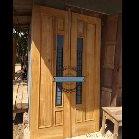 Promo Set Pintu Utama Rumah Kayu Jati Mentahan Kusen Murah Diskon