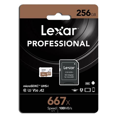 Lexar 256GB Micro SD Card SDXC UHS-I Professional 667x Mobile Phone TF ...