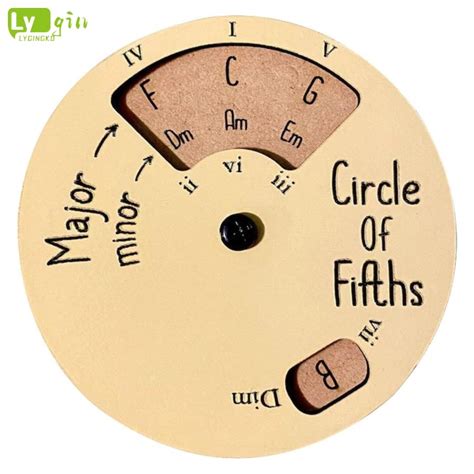 Authentic Wooden Melody Tool Circle Of Fifths Wheel Round Music