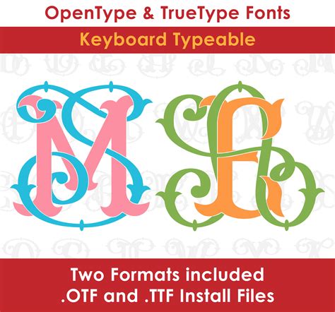 Interlocking Fishtail Monogram Font Truetype Opentype Ttf Or Oft