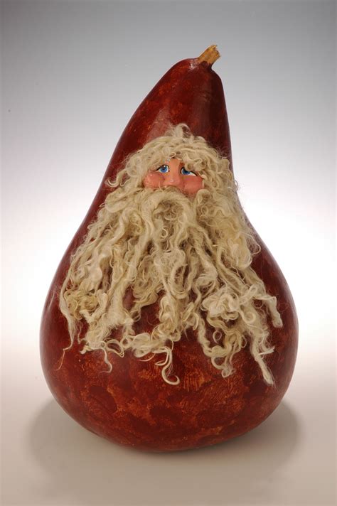 Santa Gourd Decorative Gourds Hand Painted Gourds Christmas Projects