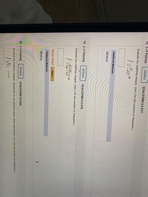 Solved Points Details Scalcet M Evaluate Chegg