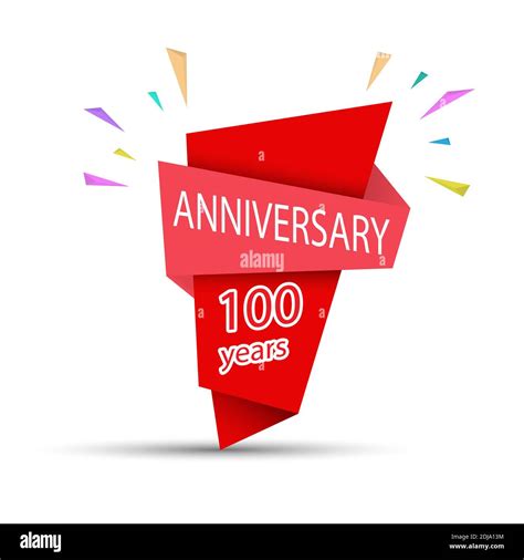 Anniversary 100 Years Colored Banner For Congratulations And Thematic