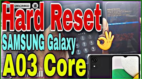 Hard Reset Samsung A03 Core Formatear Samsung Galaxy A03 Core Youtube