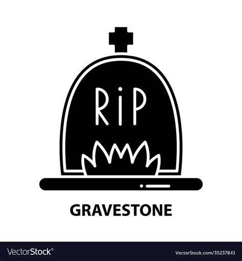 Gravestone icon black sign with editable Vector Image