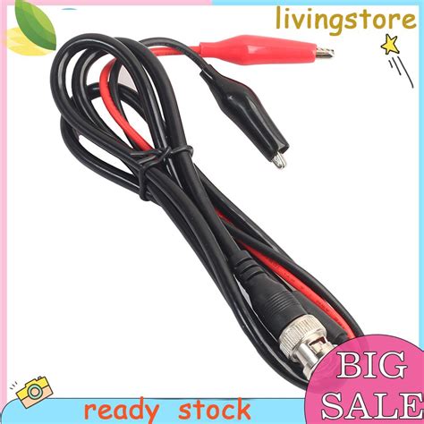 LS BNC Male Plug To Dual Alligator Clip Oscilloscope Test Probe Lead