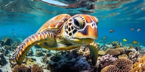 Premium Photo Nestled Within A Vibrant Coral Reef A Majestic