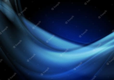 Premium Vector Dark Blue Abstract Smooth Flowing Waves Background