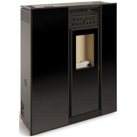 Poêle à granulés compact de couloir GÉNESIS 10kW Verre Noir Confort