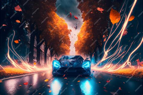 Premium Photo | Sports car wallpaper, lightning falling speed concept