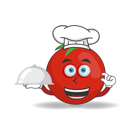 The Tomato Mascot Character Becomes A Chef Vector Illustration 3798641