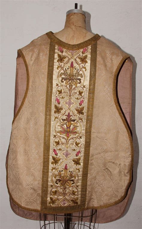 Baroque clerical Vestment / Chasuble with Silver and Gold Embroidery / from vianova on Ruby Lane