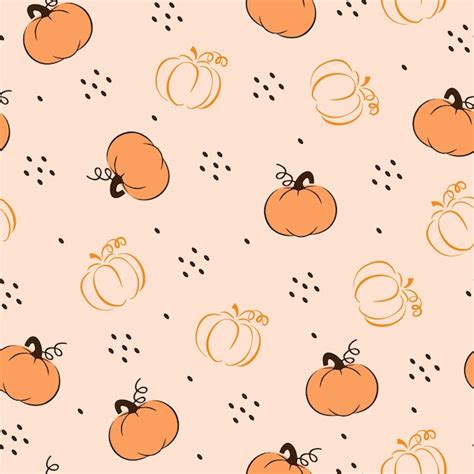 Premium Vector Halloween Vector Seamless Pattern With Pumpkin