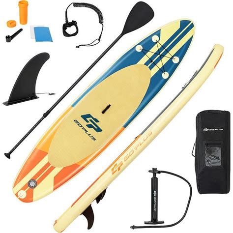 Goplus Planche De Stand Up Paddle Board Gonflable Adulte X X Cm