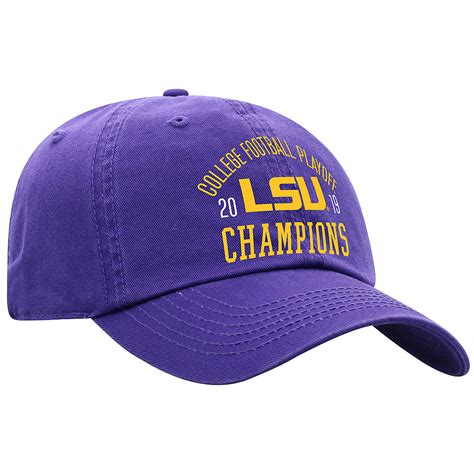 Lsu Tigers National Championship Champs Hat 2019 2020 Purple Arch Lsu Purple Crew Tradition