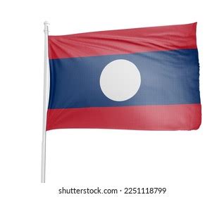 D Illustration Lao Flag White Background Stock Illustration