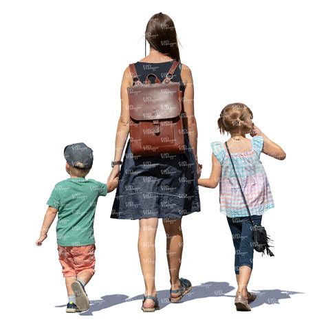 mother and two children walking hand in hand - VIShopper