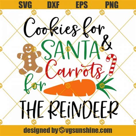 Cookies For Santa Carrots For The Reindeer Svg Christmas Plate Svg