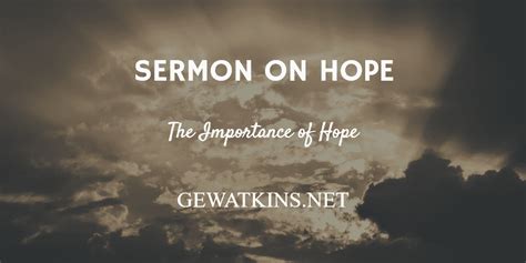 Sermon on Hope | The Importance of Hope