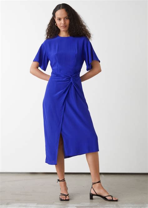And Other Stories Asymmetric Twist Detail Midi Dress Best Deals And