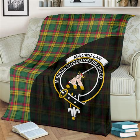 Macmillan Old Ancient Tartan Clan Badge Premium Blanket Wave Style Th8