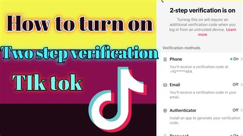 How To Turn On 2 Step Verification In TIk Tok Two Step Verification