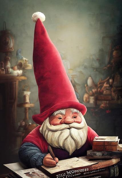 Premium Photo | Funny little dwarf in a huge hat dwarf reading books in ...