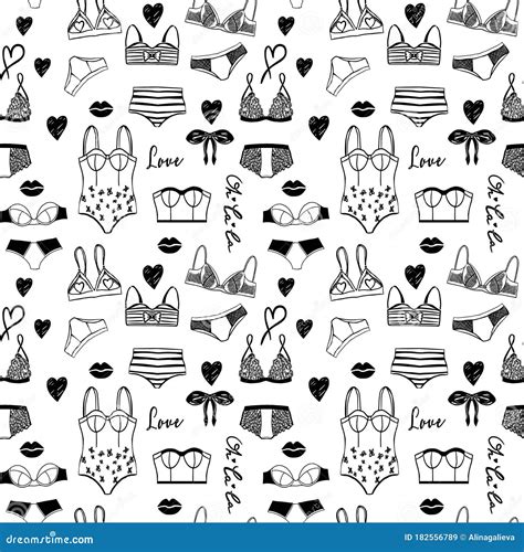 Vector Lingerie Seamless Pattern Vector Underwear Background Design