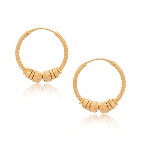 22k Gold Indian Hoop And Huggie Earrings Queen Of Hearts Jewelry