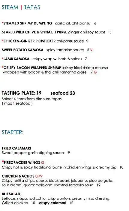 Blu Restaurant Menu, Menu for Blu Restaurant, Sugar Land, Houston - Urbanspoon/Zomato