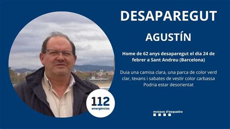 Hallado sin vida Agustín desaparecido en el distrito de Sant Andreu en