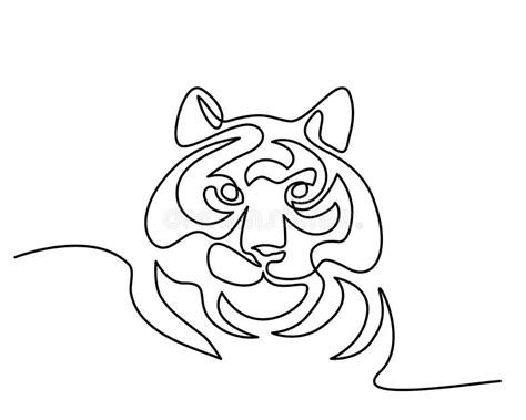 Dibujo De Un Tigre Cara Llena De Cabeza De Tigre Dibujo Lineal Simple