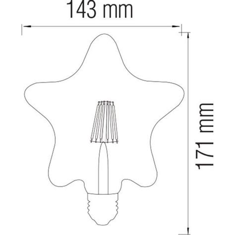 Led Lamp Filament Rustiek Ster E27 Fitting 6w Warm Wit 2200k