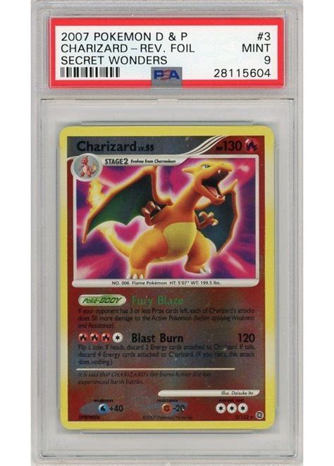 Charizard 3 132 Reverse Foil PSA 9 Pokecards Dk