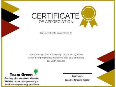 Get an e-certificate - Team Green