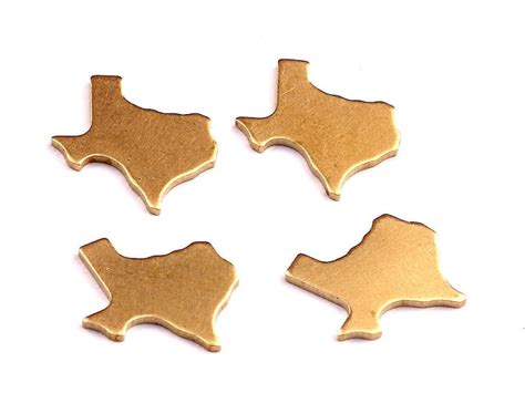 Brass Texas State Charms Texas State Shaped Raw Brass Etsy