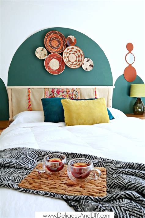 Boho Painted Arch Wall Bedroom Makeover Delicious And Diy Bedroom