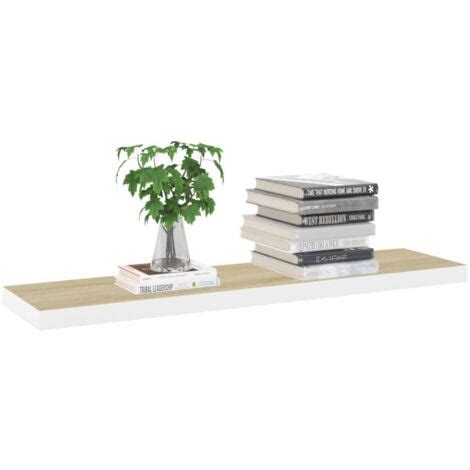 Schweberegale 4 Stk Eichen Optik und Weiß 120x23 5x3 8 cm MDF