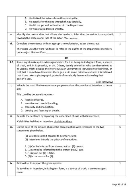 Cbse Class 12 English Core Sample Paper Indcareer Schools