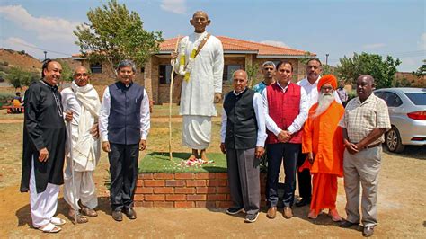 Eight-foot statue of Mahatma Gandhi unveiled in Johannesburg's Tolstoy Farm