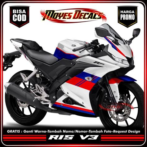 ⭐⭐⭐⭐⭐🙏🙏 Bisa Cod Bayar Di Tempat Decal Sticker Full Body Yamaha R15 V3 Custom Stiker R 15 V3