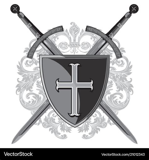 Knight Swords Two Crossed Of The Sword Royalty Free Vector