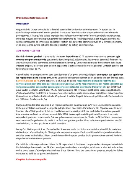 Droit Administratif S Droit Administratif Semestre Ii Introduction