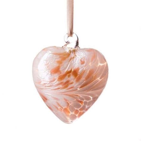 Birthstone Hanging Glass Heart April Amelia Art Glass