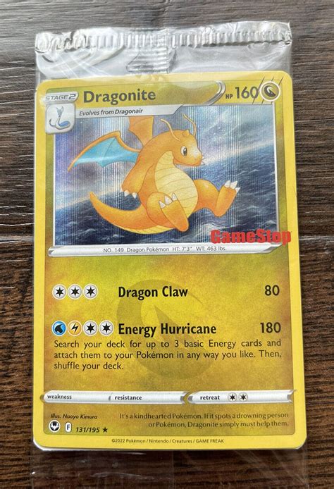 Pokemon Silver Tempest Dragonite 131195 Holo Gamestop Stamped Promo