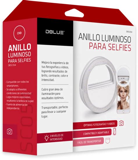 Selfie anillo aro de luz led 3 modos de iluminación Mertel