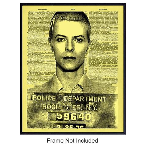 Buy David Bowie Modern Pop Art Mugshot Dictionary Wall Decor ...